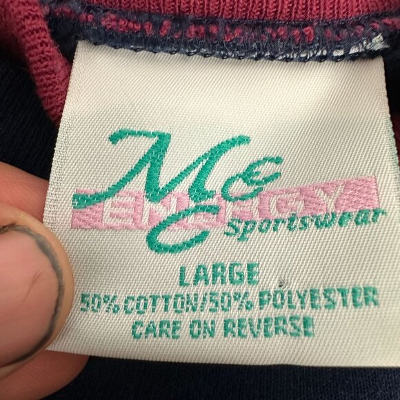 M&C Sportswear Happiness Is Being A Grandma Sweatshirt Long Sleeve L Navy & Red - Picture 4 of 6